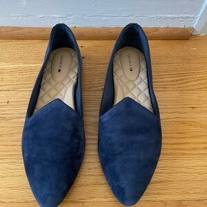 Birdies Navy Blue Suede Flats